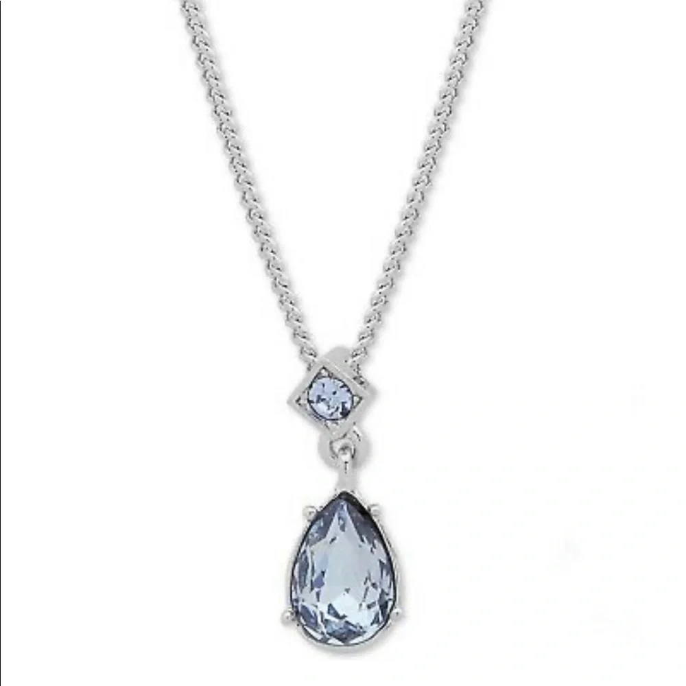Givenchy Blue Crystal Tear Drop Earring and Necklace Set - Picture 9 of 9